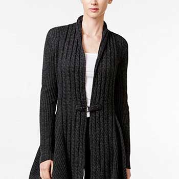 Woman in dark cardigan