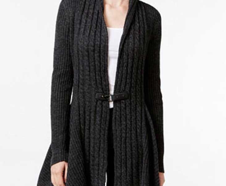 Woman in dark cardigan