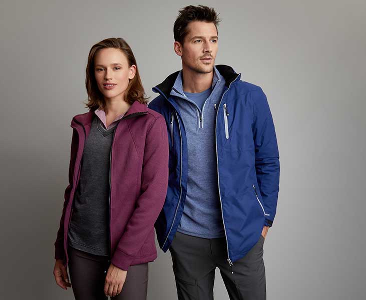 Man and woman wearing jackets