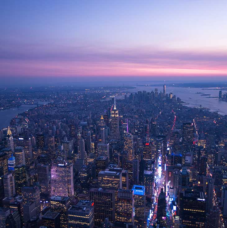 New York skyline at night